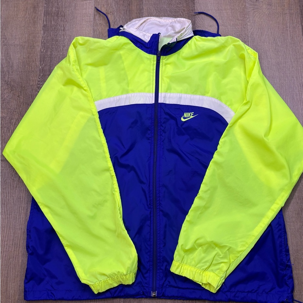 Nike Neon Yellow and Blue windbreaker